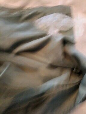 Shower Curtain With 12 Clear Hook Rings ,Fabric, Olive Green